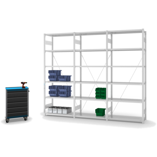 hofe système de rayonnages sans vis de conception standard, hauteur x largeur x profondeur 2000 x 1010 x 635 mm, 5 tablettes