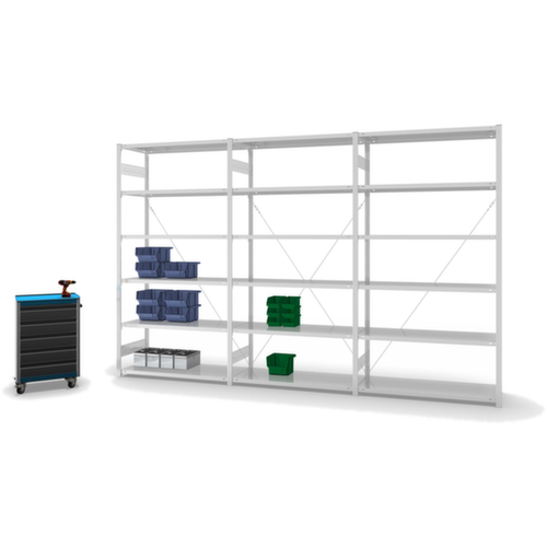 hofe système de rayonnages sans vis de conception standard, hauteur x largeur x profondeur 2500 x 1310 x 435 mm, 6 tablettes