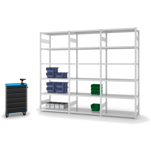 hofe Rayonnage à traverses type standard, hauteur x largeur x profondeur 2500 x 1010 x 535 mm, 6 tablettes