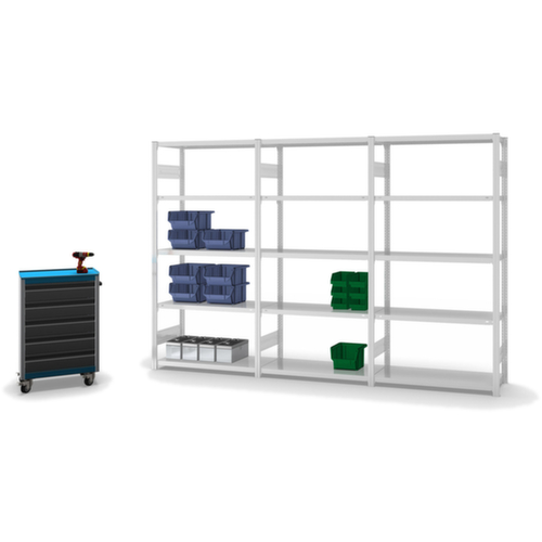 hofe Rayonnages enhofe treillis dans les constructions mi-lourdes, hauteur x largeur x profondeur 2000 x 1010 x 435 mm, 5 tablettes