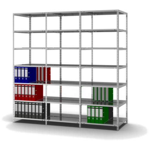 hofe Porte-fichiers à visser Champ de saisie à utiliser des deux côtés, 6 tablettes, avec revêtement en zinc anti-corrosion