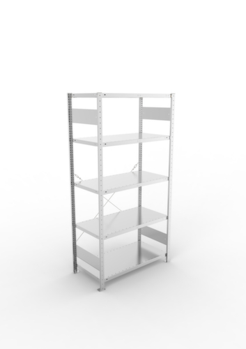 META système d'étagères sans vis CLIP, hauteur x largeur x profondeur 2000 x 1056 x 536 mm, 5 tablettes