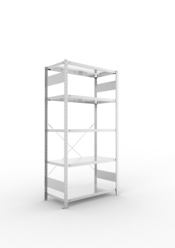 META système d'étagères sans vis CLIP, hauteur x largeur x profondeur 2000 x 1056 x 536 mm, 5 tablettes