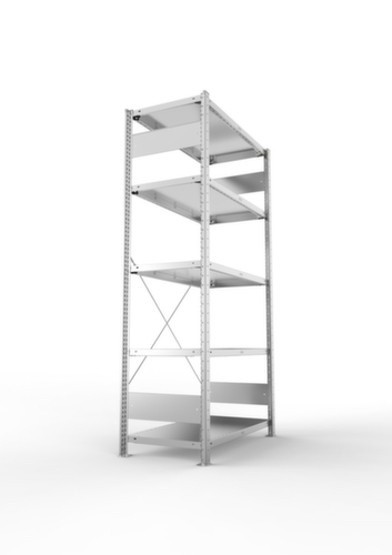 META système d'étagères sans vis CLIP, hauteur x largeur x profondeur 2000 x 1056 x 536 mm, 5 tablettes