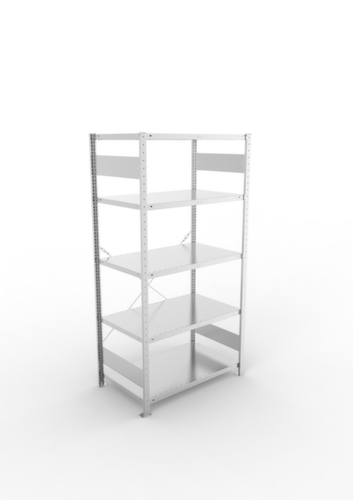 META système d'étagères sans vis CLIP, hauteur x largeur x profondeur 2000 x 1056 x 636 mm, 5 tablettes