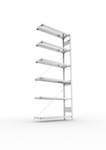 META Panneau d'extension pour le rayonnage sans CLIP vis, hauteur x largeur x profondeur 2500 x 1006 x 336 mm, 6 tablettes