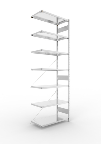 META Panneau d'extension pour le rayonnage sans CLIP vis, hauteur x largeur x profondeur 3000 x 1006 x 536 mm, 7 tablettes