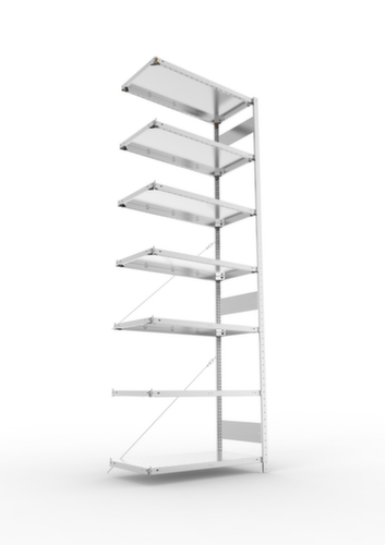 META Panneau d'extension pour le rayonnage sans CLIP vis, hauteur x largeur x profondeur 3000 x 1006 x 536 mm, 7 tablettes