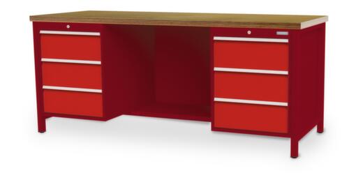 Bedrunka + Hirth Établi, 6 tiroirs, 1/2 tablette