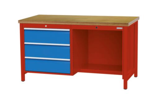 Bedrunka + Hirth Établi, 3 tiroirs, 1/2 tablette