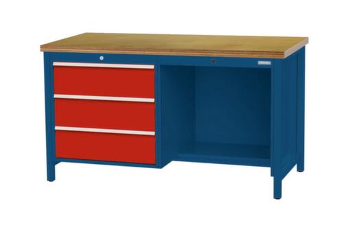 Bedrunka + Hirth Établi, 3 tiroirs, 1/2 tablette