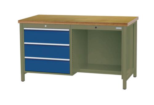 Bedrunka + Hirth Établi, 3 tiroirs, 1/2 tablette