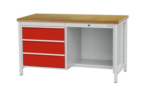 Bedrunka + Hirth Établi, 3 tiroirs, 1/2 tablette