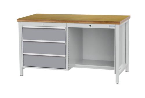 Bedrunka + Hirth Établi, 3 tiroirs, 1/2 tablette