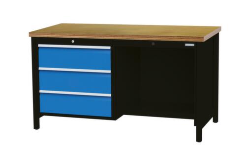 Bedrunka + Hirth Établi, 3 tiroirs, 1/2 tablette