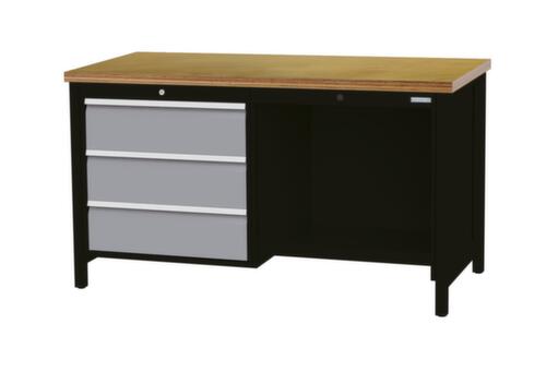 Bedrunka + Hirth Établi, 3 tiroirs, 1/2 tablette