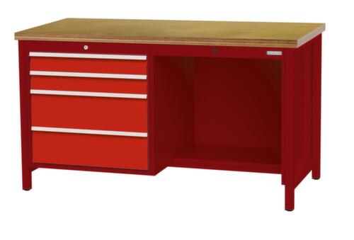 Bedrunka + Hirth Établi, 4 tiroirs, 1/2 tablette