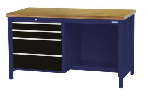 Bedrunka + Hirth Établi, 4 tiroirs, 1/2 tablette