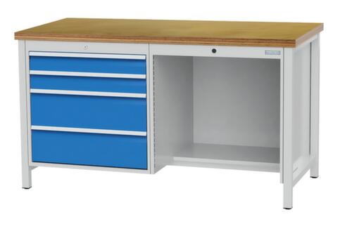 Bedrunka + Hirth Établi, 4 tiroirs, 1/2 tablette