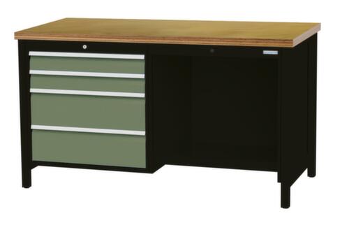 Bedrunka + Hirth Établi, 4 tiroirs, 1/2 tablette