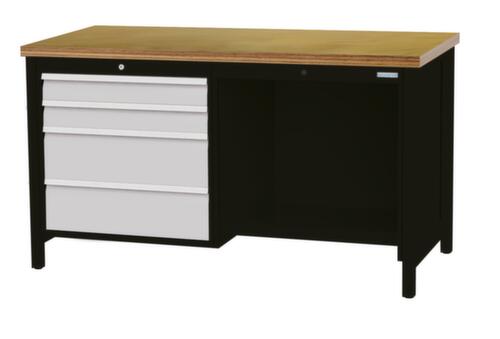 Bedrunka + Hirth Établi, 4 tiroirs, 1/2 tablette