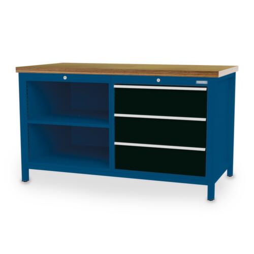 Bedrunka + Hirth Établi, 3 tiroirs, 2 tablettes