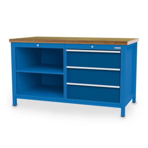 Bedrunka + Hirth Établi, 3 tiroirs, 2 tablettes