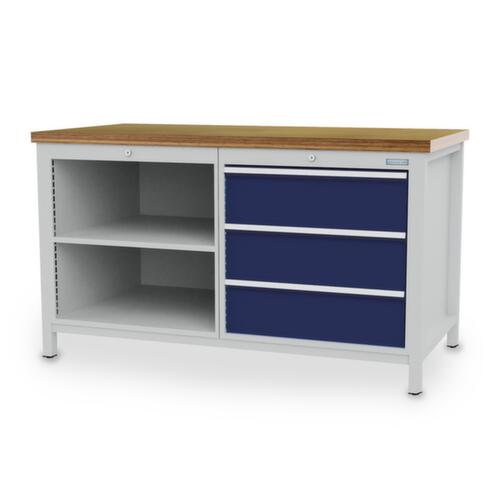 Bedrunka + Hirth Établi, 3 tiroirs, 2 tablettes