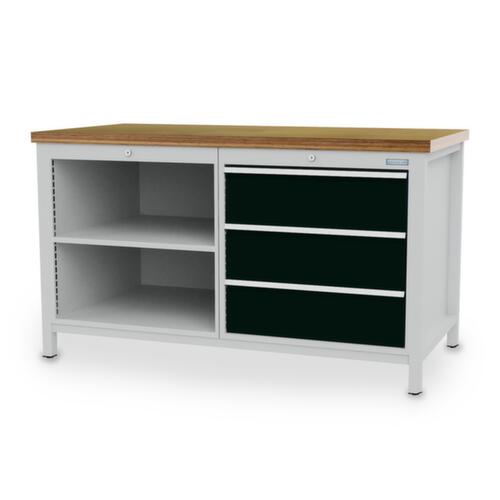 Bedrunka + Hirth Établi, 3 tiroirs, 2 tablettes