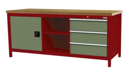 Bedrunka + Hirth Établi, 3 tiroirs, 1 armoire, 2 tablettes