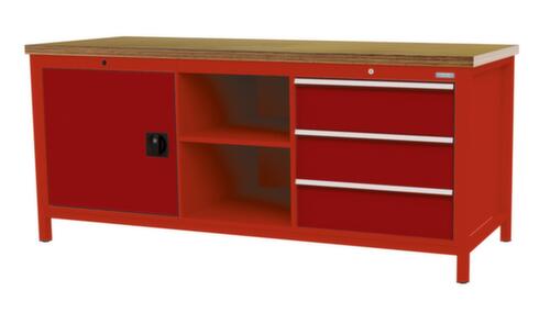 Bedrunka + Hirth Établi, 3 tiroirs, 1 armoire, 2 tablettes