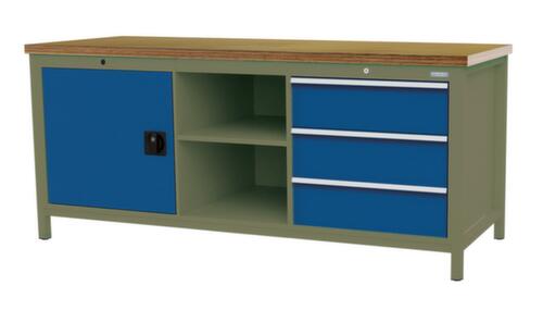 Bedrunka + Hirth Établi, 3 tiroirs, 1 armoire, 2 tablettes