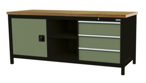 Bedrunka + Hirth Établi, 3 tiroirs, 1 armoire, 2 tablettes