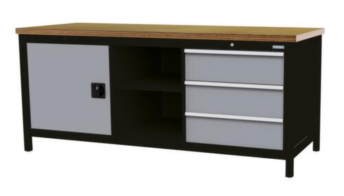 Bedrunka + Hirth Établi, 3 tiroirs, 1 armoire, 2 tablettes