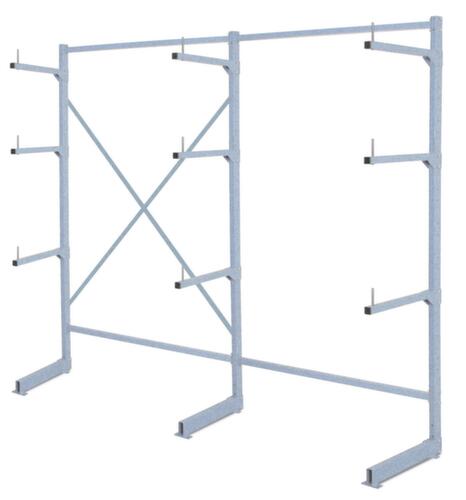 Rayonnage cantilever avec 4 niveaux de stockage, unilatéral - conçu pour un montage mural, hauteur 1950 mm, 4 niveaux