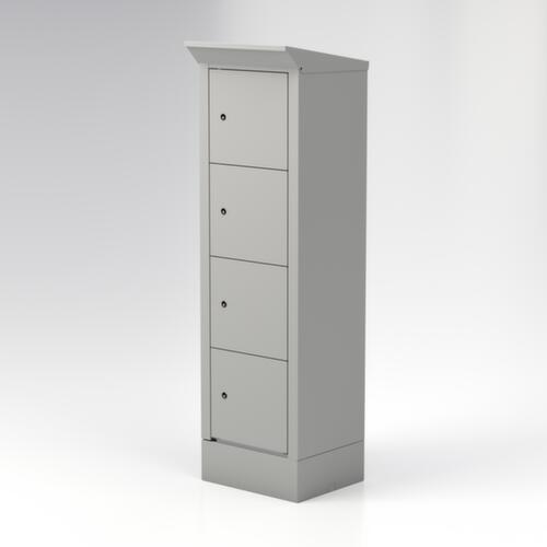 Thurmetall Station de recharge E-Bike, modèle FR, RAL9006 aluminium blanc/RAL9006 aluminium blanc