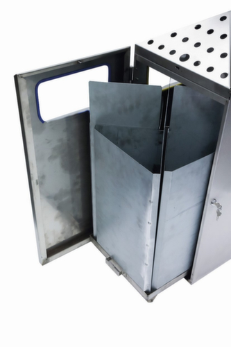 Cendrier poubelle PYRAMIDE avec 4 ouvertures d'introduction