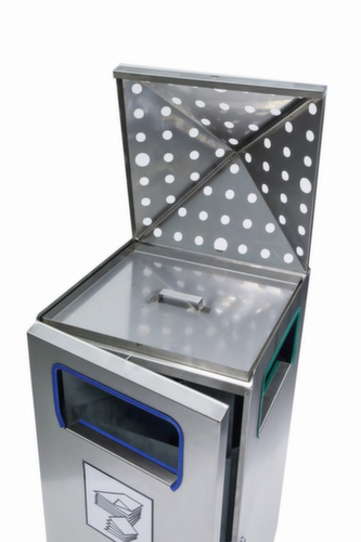 Cendrier poubelle PYRAMIDE avec 4 ouvertures d'introduction