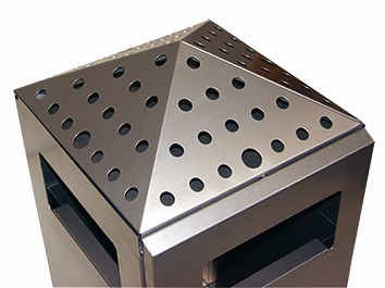 Cendrier combiné en acier inoxydable PYRAMIDE avec 4 ouvertures d'introduction