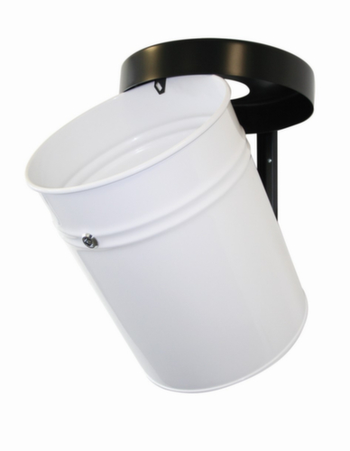 Poubelle antifeu FIRE EX pour fixation murale, 30 l, blanc, partie supérieure noir