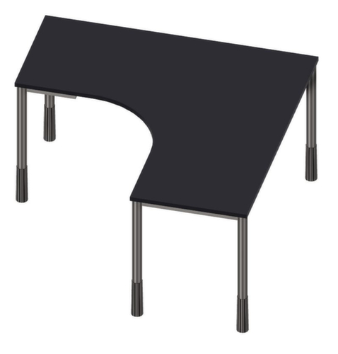 Nowy Styl Bureau à retour E10 avec piètement 4 pieds en tube rond
