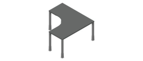 Nowy Styl Bureau à retour à hauteur réglable E10 avec piètement 4 pieds en tube carré