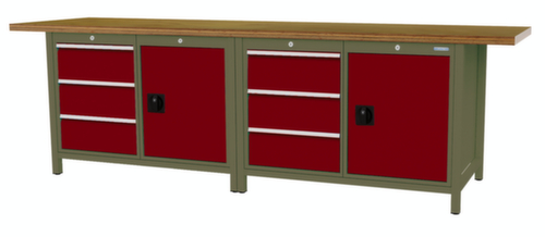 Bedrunka + Hirth Établi, 6 tiroirs, 2 armoires