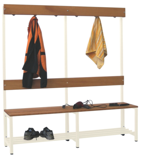 PAVOY Banc vestiaire Basis avec crochets et lames en bois