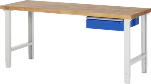 RAU Établi à hauteur réglable Serie 7000, 1 tiroir, RAL7035 gris clair/RAL5010 bleu gentiane