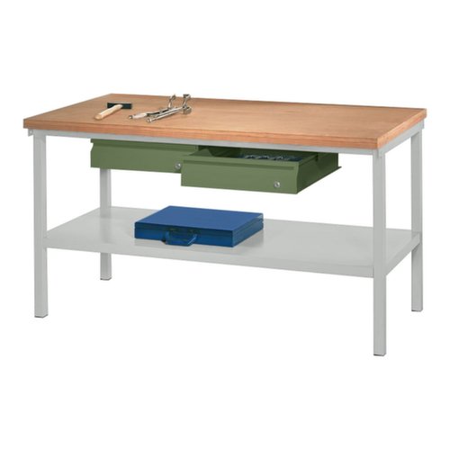 PAVOY Établi avec différents soubassements, 2 tiroirs, 1 tablette