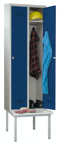 PAVOY Armoire vestiaire Basis avec banc + 2 compartiments, largeur de compartiment 400 mm