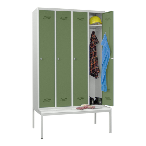 PAVOY Armoire vestiaire Basis avec banc, largeur de compartiment 300 mm