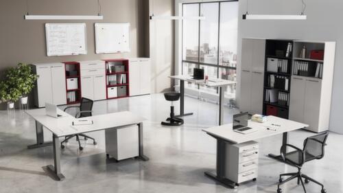 Armoire de classement GW-AGENDA, 3 hauteurs des classeurs, gris clair/gris clair