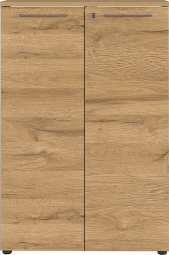 Armoire de classement GW-AGENDA, 3 hauteurs des classeurs, gris graphite/chêne Grandson/chêne Grandson